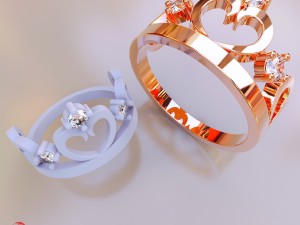 gold crown ring 3D Print Model