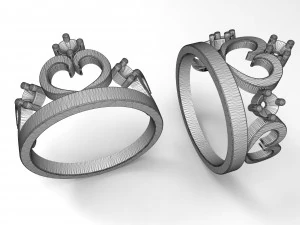 gold crown ring 3D Print Model