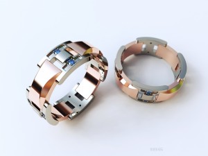 ring with stones Model Cetak 3D