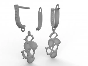 earrings with stones 3D Print Model