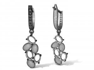 earrings with stones 3D Print Model