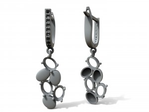 earrings with stones Modèles 3D en vedette