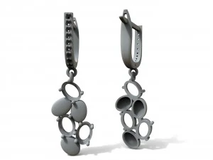 earrings with stones 3D Print Model