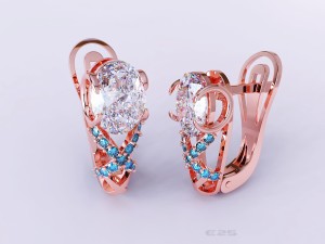 earrings with stones 3D प्रिंट मॉडल