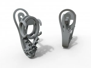 earrings with stones 3D Print Model