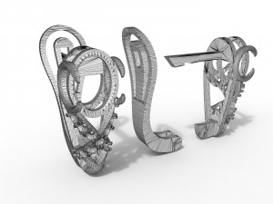 earrings with stones Modèles 3D en vedette