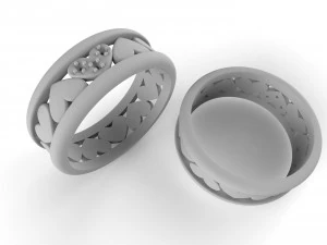 ring with hearts 3D Print Model