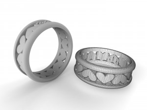 ring with hearts 3D Print Model