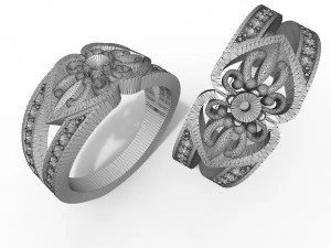 ring with stones 3D Print Model