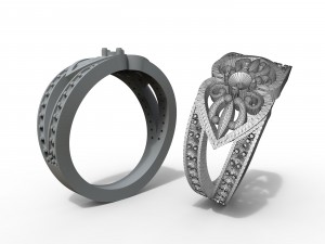 ring with stones 3D Druckmodell