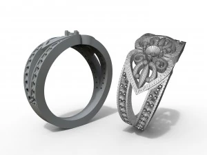 ring with stones 3D Print Model