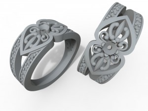 ring with stones 3D Druckmodell