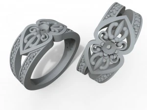 ring with stones 3D Print Model