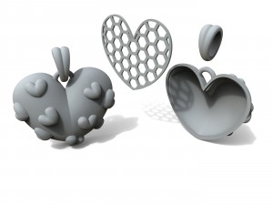 pendant has a heart of gold 3D Print Model