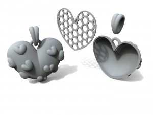 pendant has a heart of gold 3D Print Model