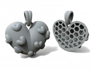 pendant has a heart of gold 3D Print Model