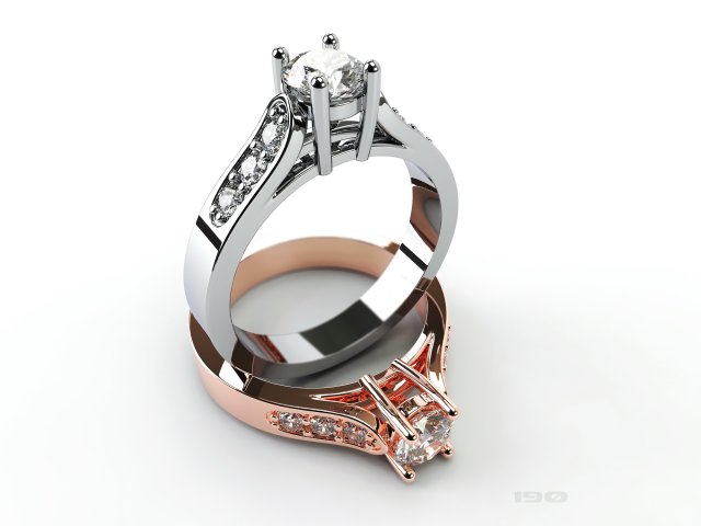 gold ring with diamonds Modèles 3D en vedette .c4d .max .obj .3ds .fbx .stl .blend 