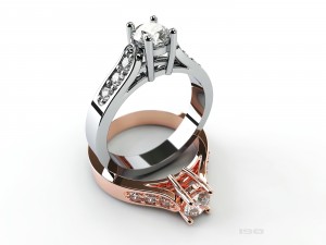gold ring with diamonds 3D Print Model