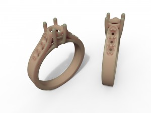 gold ring with diamonds Modèles 3D en vedette