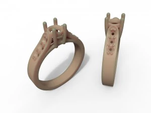 gold ring with diamonds 3D Print Model