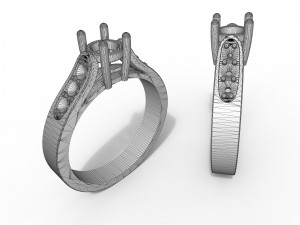 gold ring with diamonds Modèles 3D en vedette