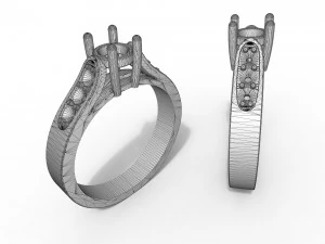 gold ring with diamonds 3D Print Model
