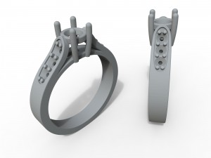 gold ring with diamonds Modèles 3D en vedette