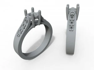 gold ring with diamonds 3D Print Model