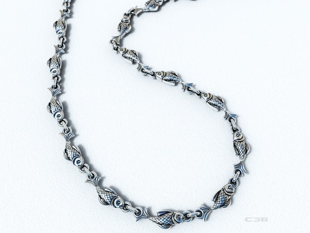 chain fish 3D 프린트 모델 .c4d .max .obj .3ds .fbx .stl .blend 