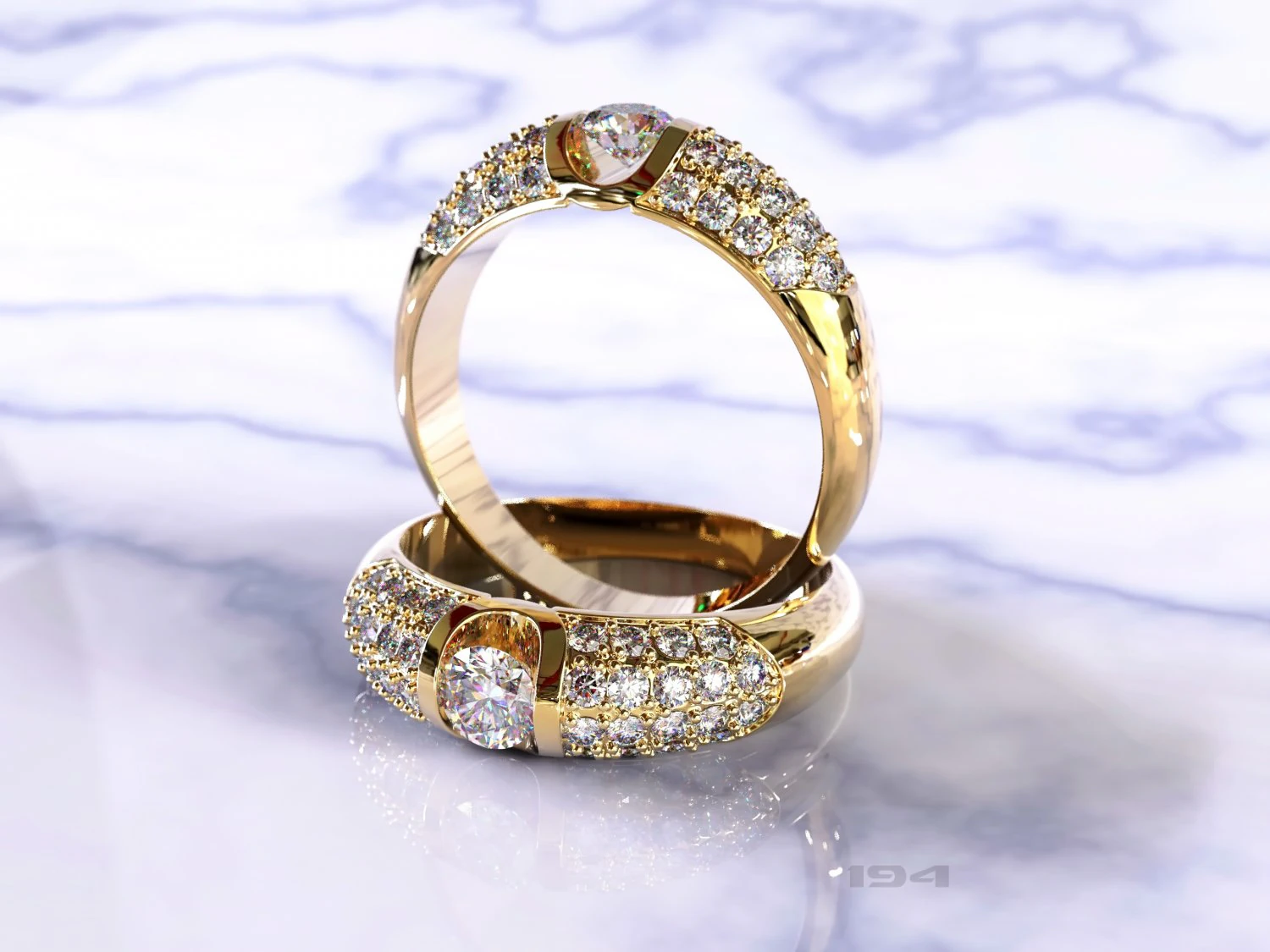 diamond ring 3D Print Model .c4d .max .obj .3ds .fbx .stl .blend 