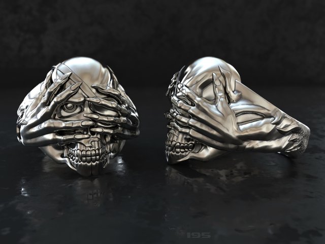 skull ring Modelo de impresión 3D .c4d .max .obj .3ds .fbx .stl .blend 