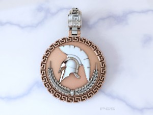 gold pendant spartan helmet 3D Model