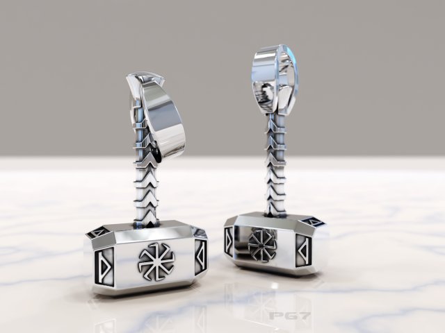 pendant hammer of thor 3D Print Model .c4d .max .obj .3ds .fbx .stl .blend 