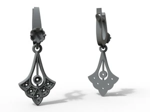 pendant earrings with diamonds 3D Model