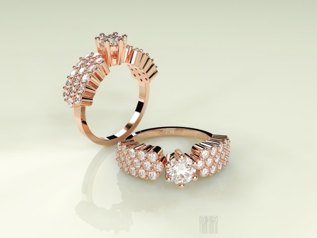 ring with stones 3D Модель .c4d .max .obj .3ds .fbx .stl .blend 