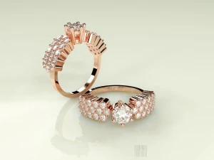 anello con pietre Modello 3D