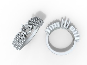 ring with stones 3D Модель