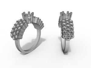 ring with stones 3D Модель