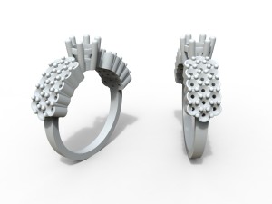 ring with stones 3D Модель