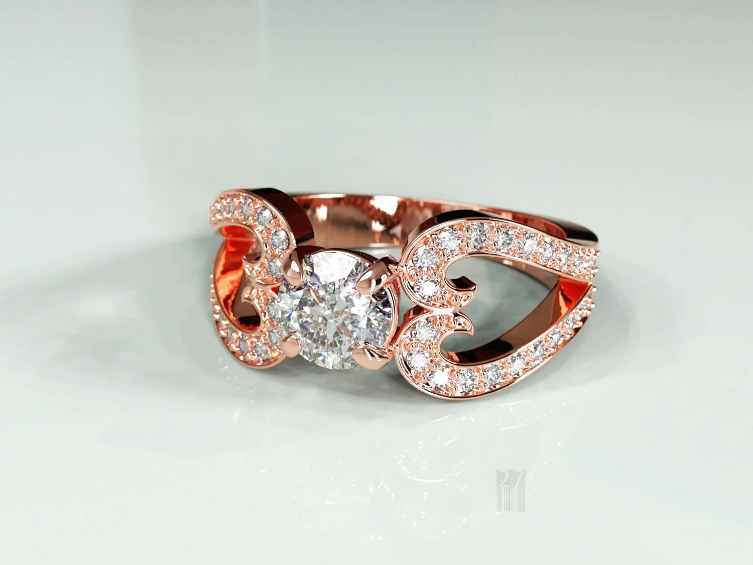 womens diamond ring 3D Model .c4d .max .obj .3ds .fbx .stl .blend