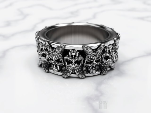 skull ring 3D Принт Модель .c4d .max .obj .3ds .fbx .stl .blend 