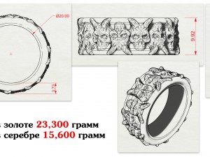 skull ring 3D Принт Модель