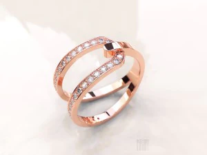 anello con diamanti da donna Modello di stampa 3D