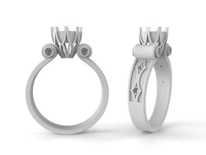 gold diamond ring 3D Print Model