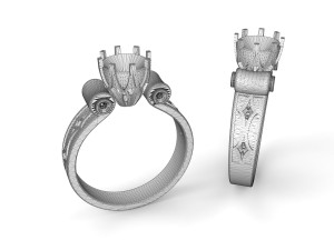 gold diamond ring 3Dプリントモデル