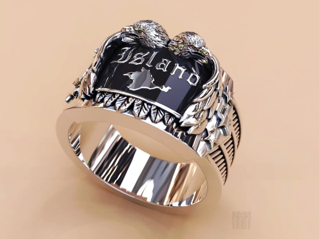 ring with the eagles 3Dプリントモデル .c4d .max .obj .3ds .fbx .stl .blend 