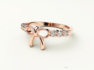 bow ring with diamonds Modèles 3D en vedette