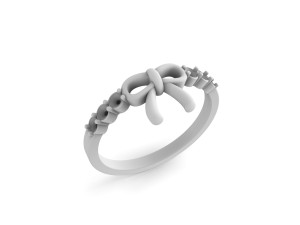 bow ring with diamonds Model do druku 3D