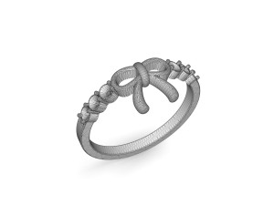 bow ring with diamonds Model do druku 3D
