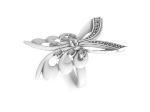 womens butterfly ring with diamonds 3D Принт Модель